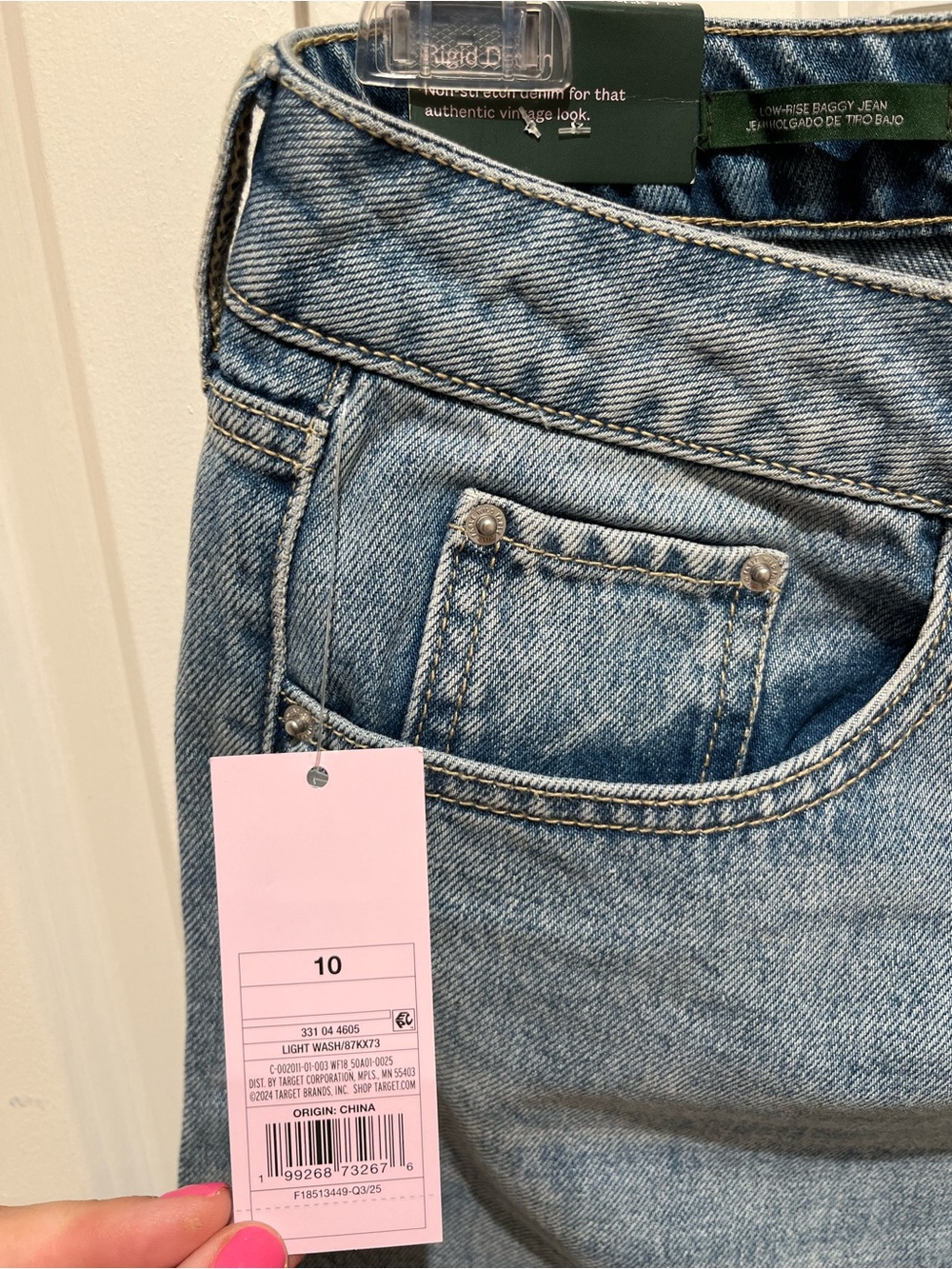 NWT Wild Fable Low-Rise Baggy Light Wash Jeans w/Bow Pocket, TWO Sizes - 8 & 10 - Picture 11 of 12